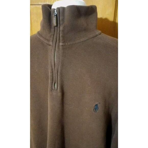 Vtg Polo Ralph Lauren men's 1/4 Zip Sweater Set sz 2XL Red & Brown Mock Neck - Picture 11 of 13